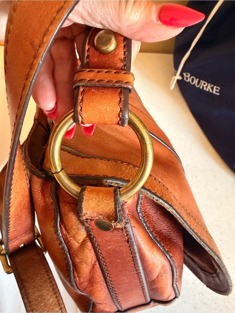 Vintage Reissue Fossil Leather Saddle Shoulder/crossbody Bag - Picture 9 of 16
